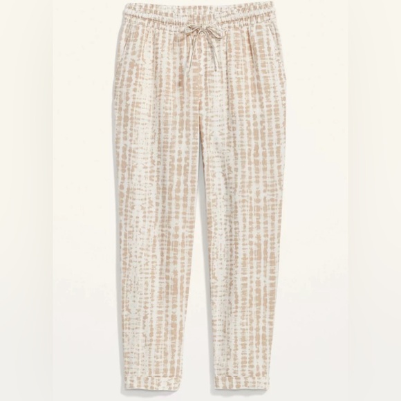 Linen Draw String elastic waist pants tie dye pattern - Picture 4 of 4